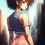 Cute AI generated Anime Curly hair Girl Wallpaper